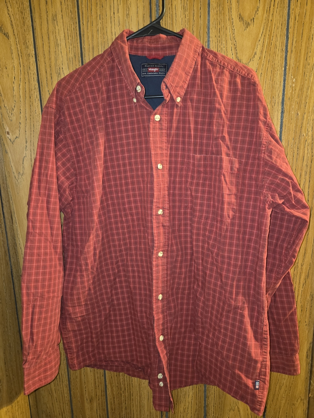 Wrangler Red Windowpane Button-Down Shirt